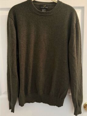 ply cashmere Olive Green Crewneck Sweater